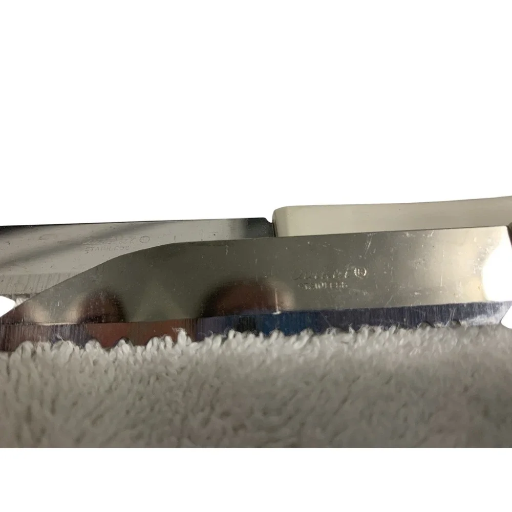 Quikut Knife Set 4 Piece White Stainless Steel Vintage Serrated Paring Spreader